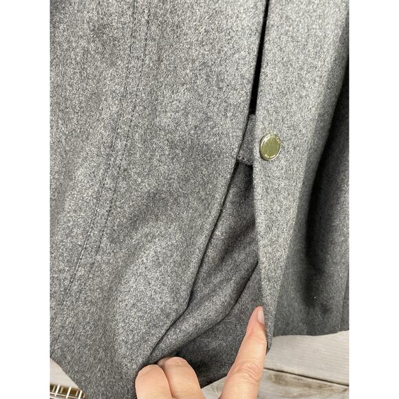 Kenneth Cole Coat Womens Sz 8 Gray Belted Wool Blend Trench Coat Satin Lined - Picture 15 of 15